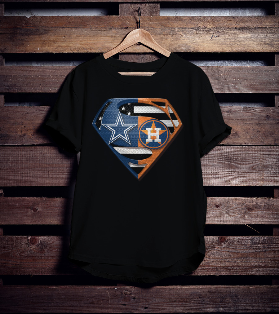 Super Cowboys Astros Logo Stars And Stripes T-Shirt