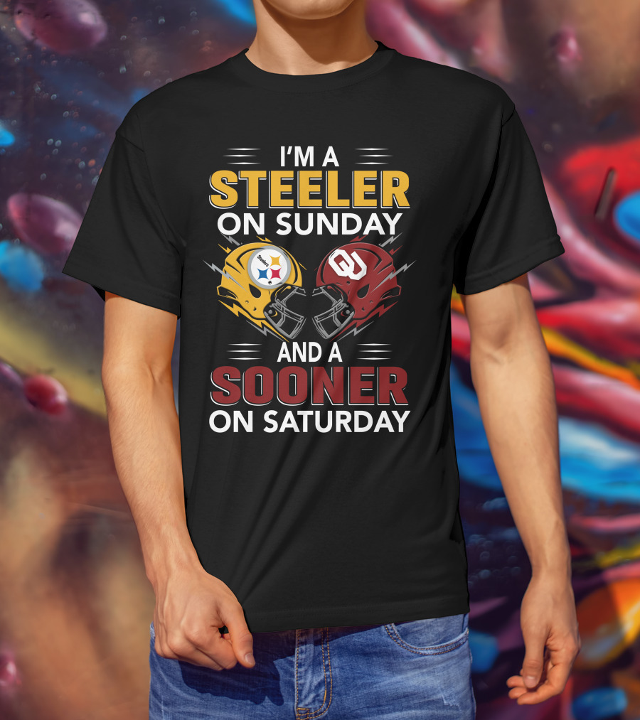 I'm A Steeler On Sunday And A Sooner On Saturday Helmets T-Shirt