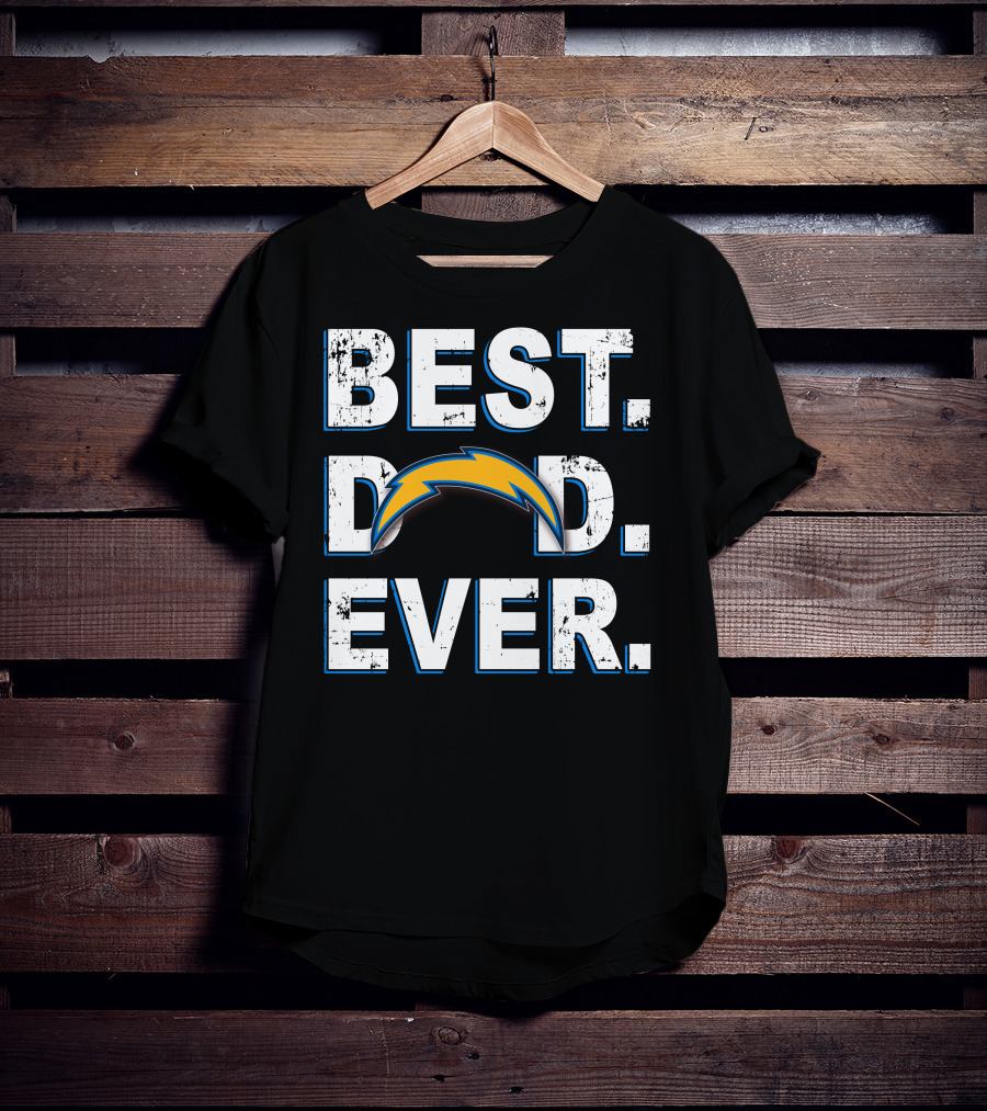 Best Dad Ever Chargers Football Fan Gear T-Shirt