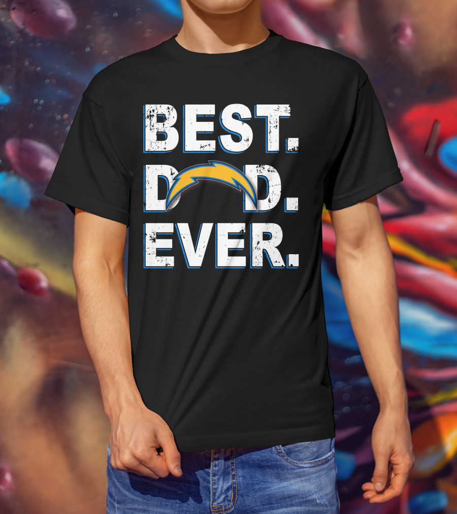 Best Dad Ever Chargers Football Fan Gear T-Shirt