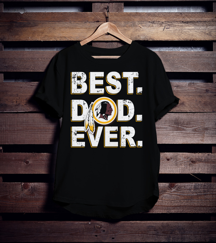 Best Dad Ever Washington Football Feather Symbol T-Shirt