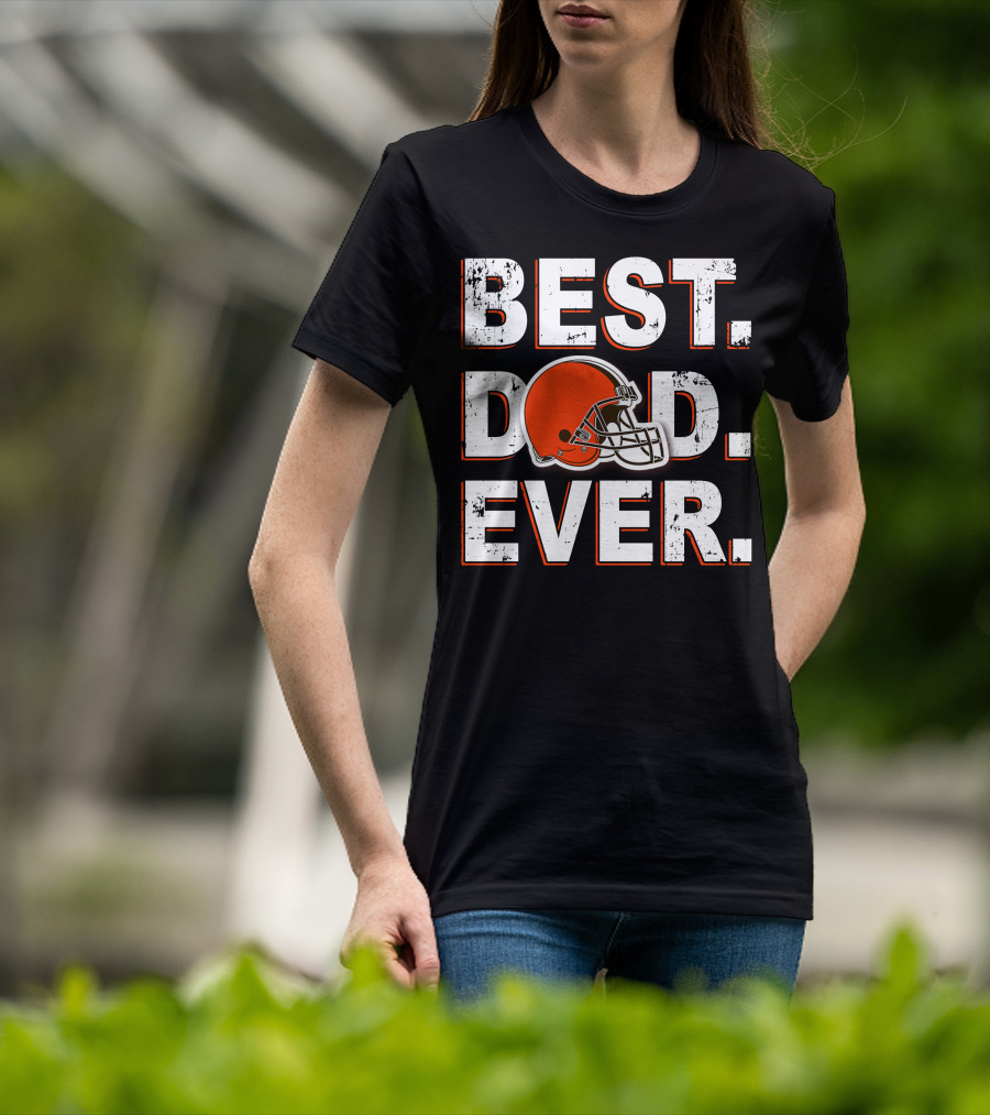 Best Dad Ever Cleveland Football Helmet T-Shirt
