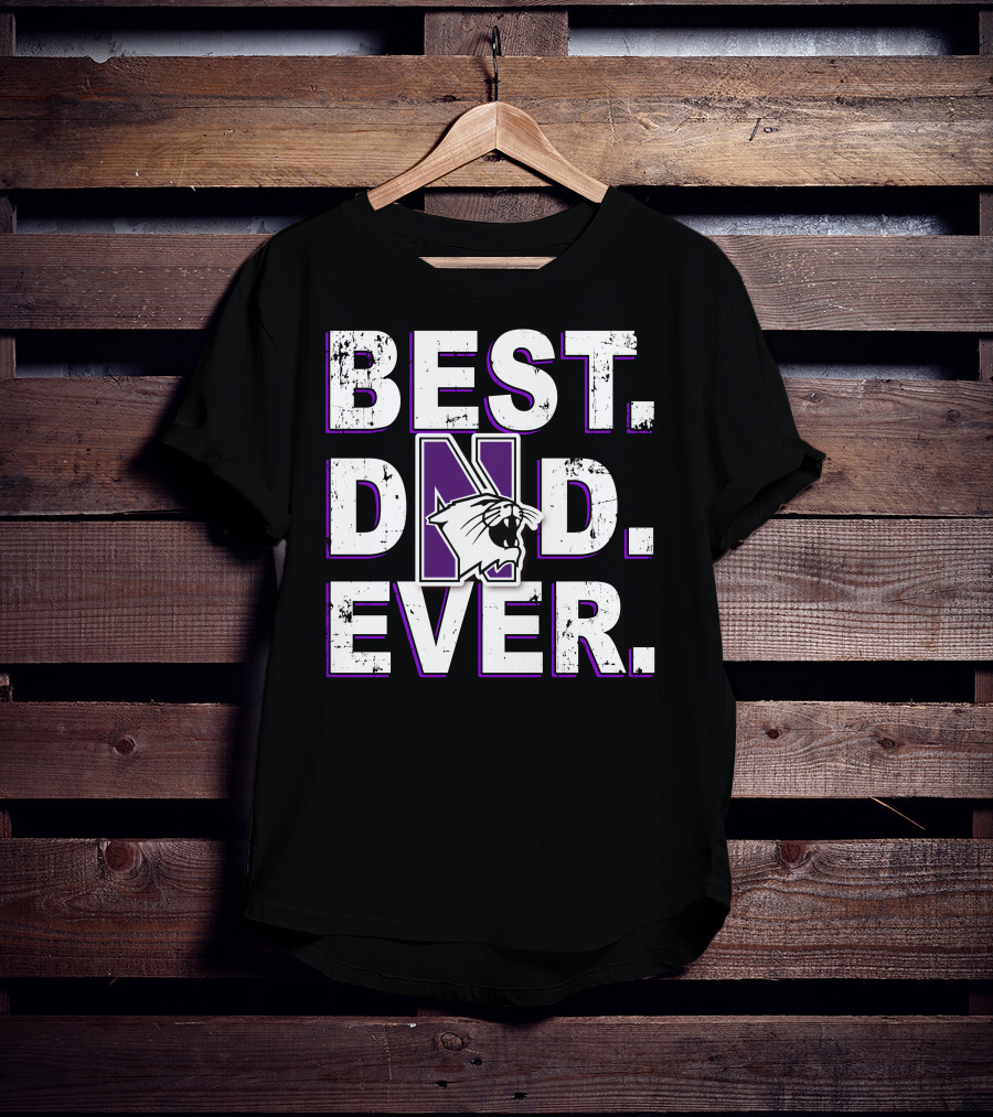 Best Dad Ever Northwestern Wildcats Panther T-Shirt