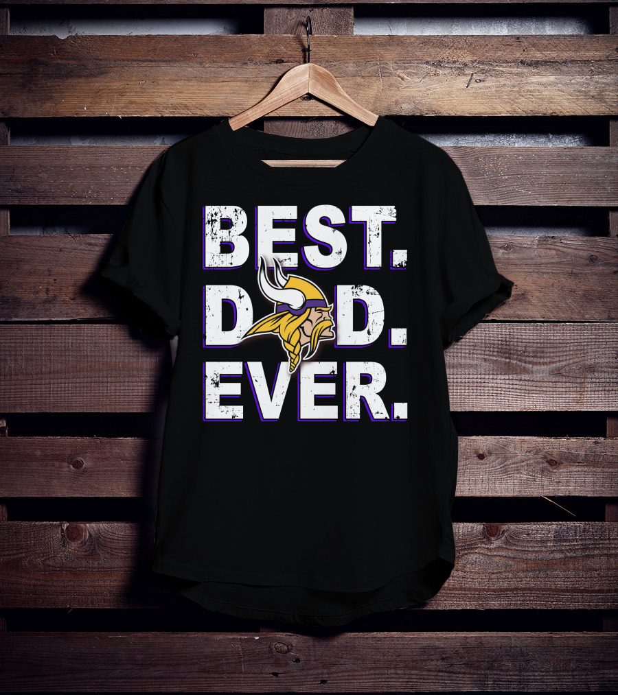 BEST DAD EVER Vikings Fan Horned Helmet T-Shirt