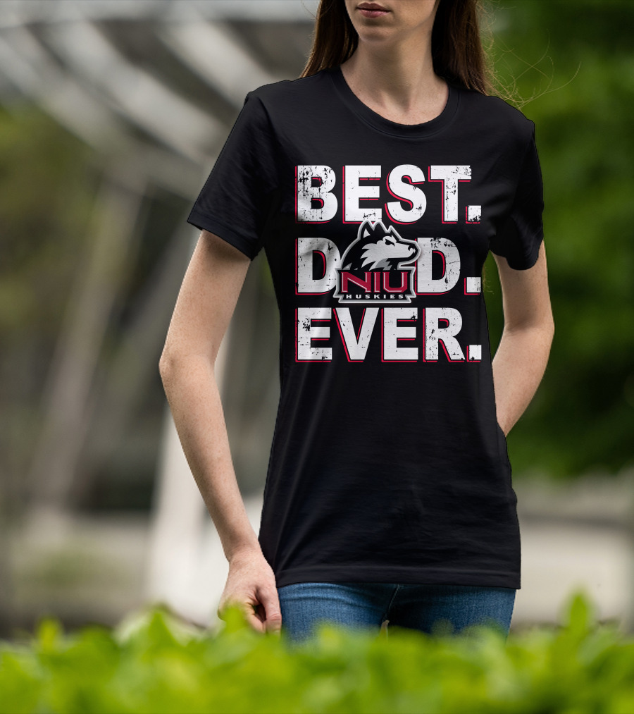 Best Dad Ever Niu Huskies T-Shirt