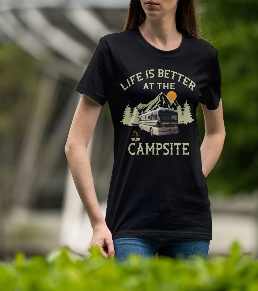 Life Is Better At The Campsite Vintage RV Camping Adventure T-Shirt