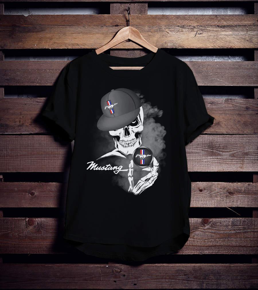 Mustang Skull With Hat And Car T-Shirt