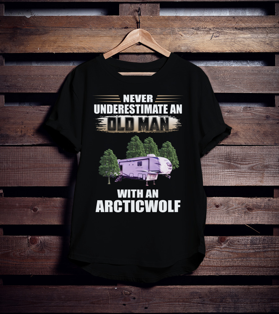 Never Underestimate An Old Man With An Arctic Wolf 3660Suite T-Shirt