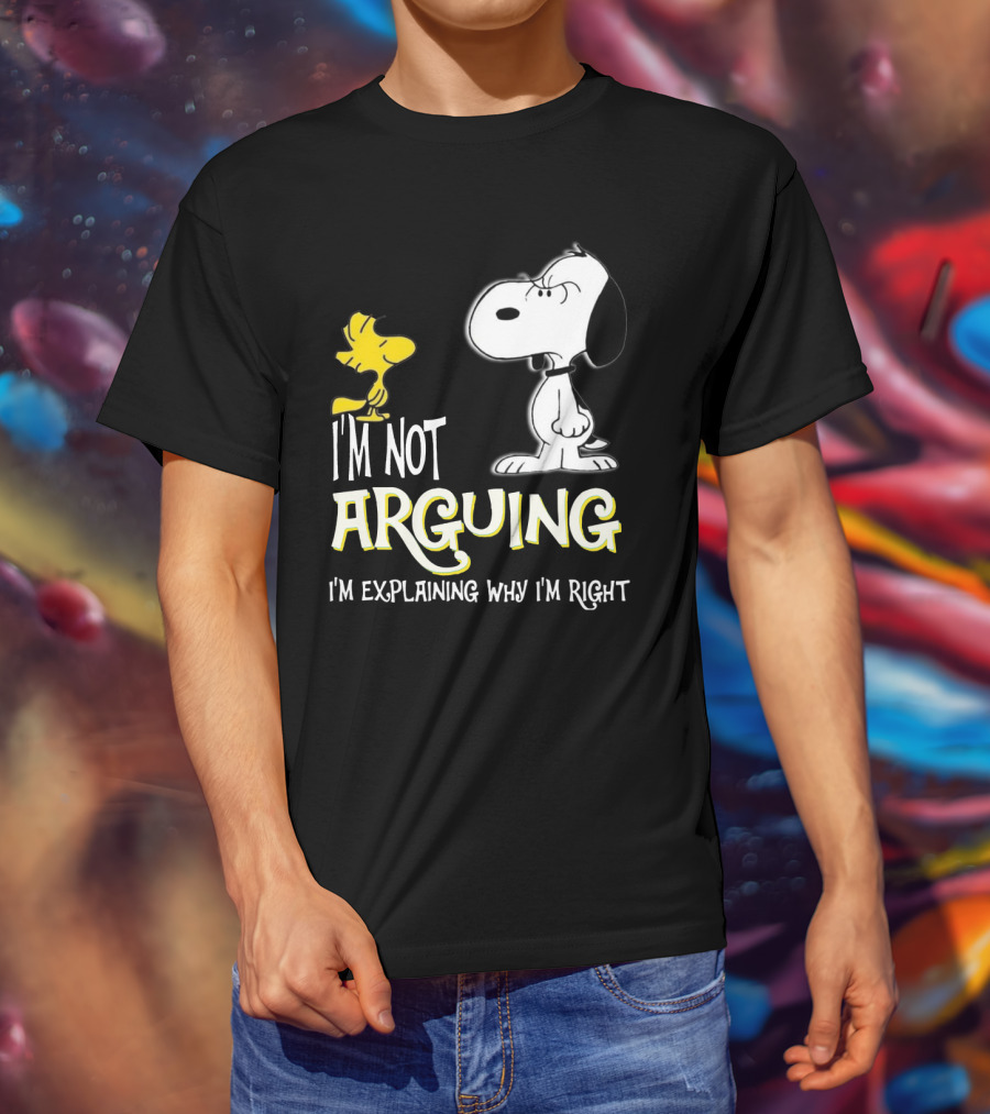 Snoopy Woodstock I'm Not Arguing I'm Explaining Why I'm Right T-Shirt