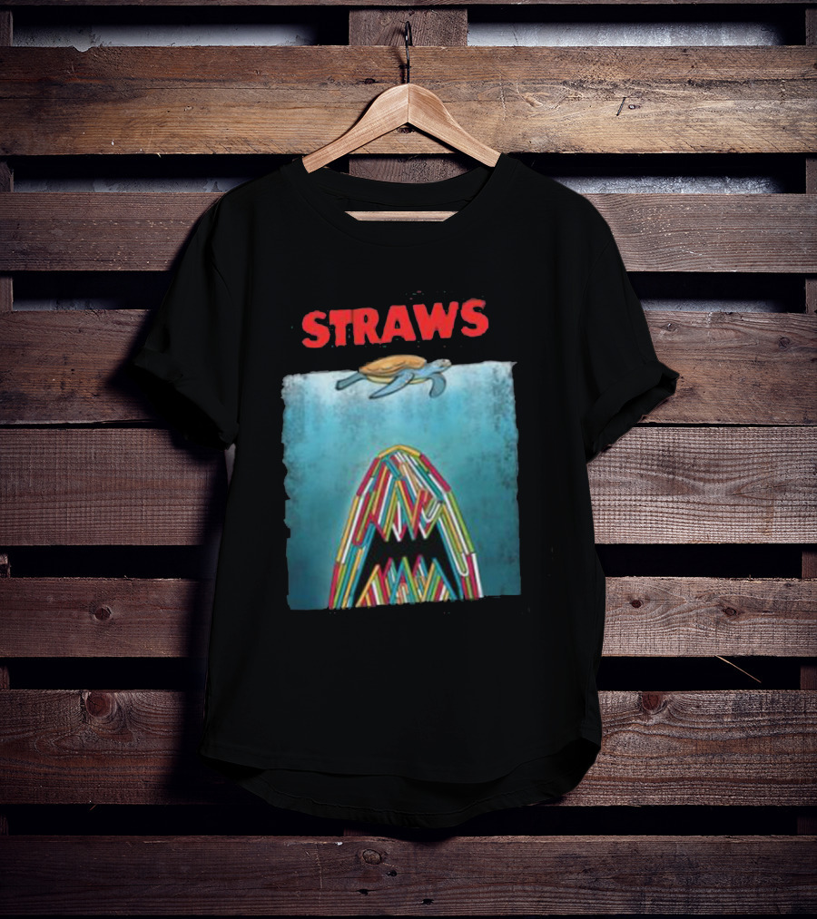 STRAWS Turtle Ocean Straws Mouth T-Shirt