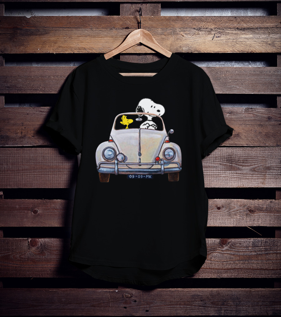 Snoopy And Woodstock 09-09-MK Car Adventure T-Shirt