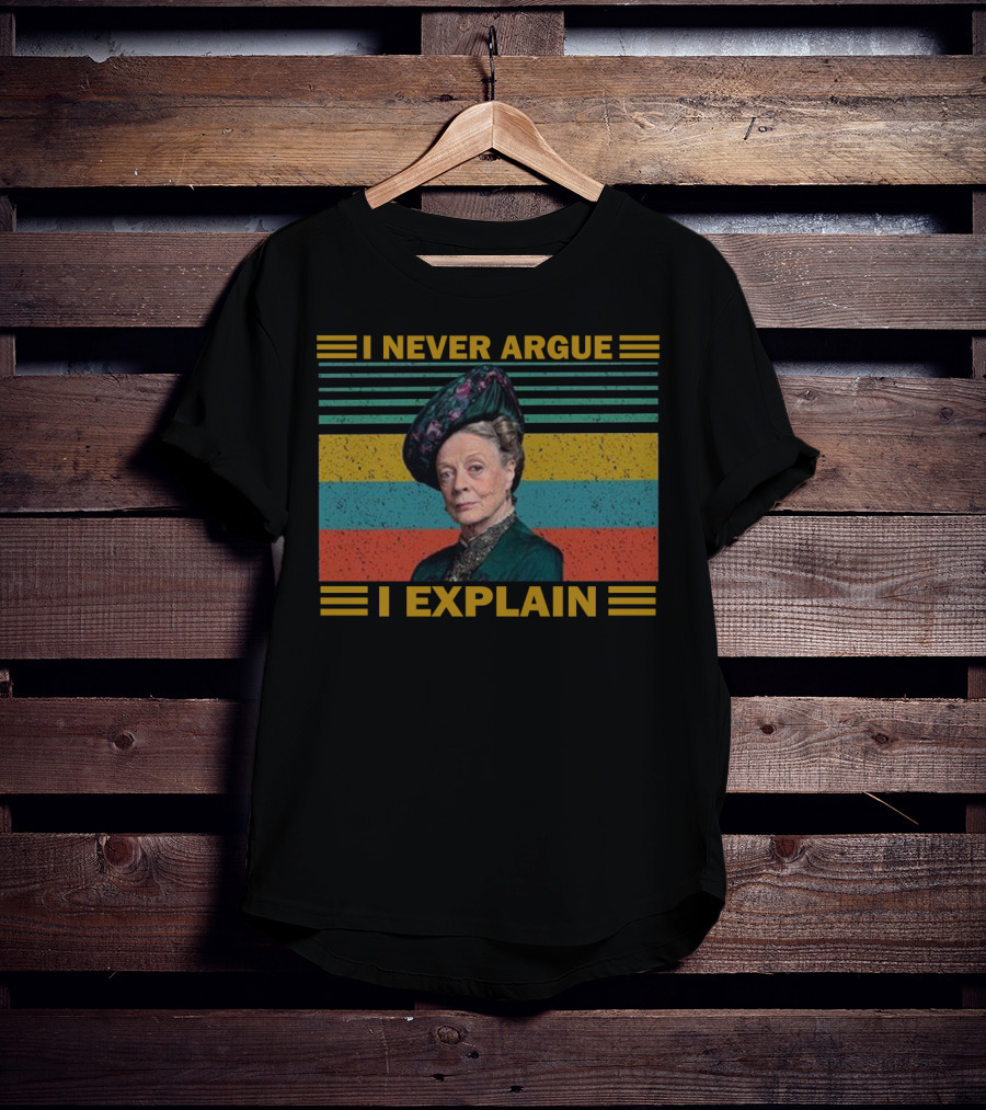 Violet Crawley I Never Argue I Explain Retro Stripes T-Shirt