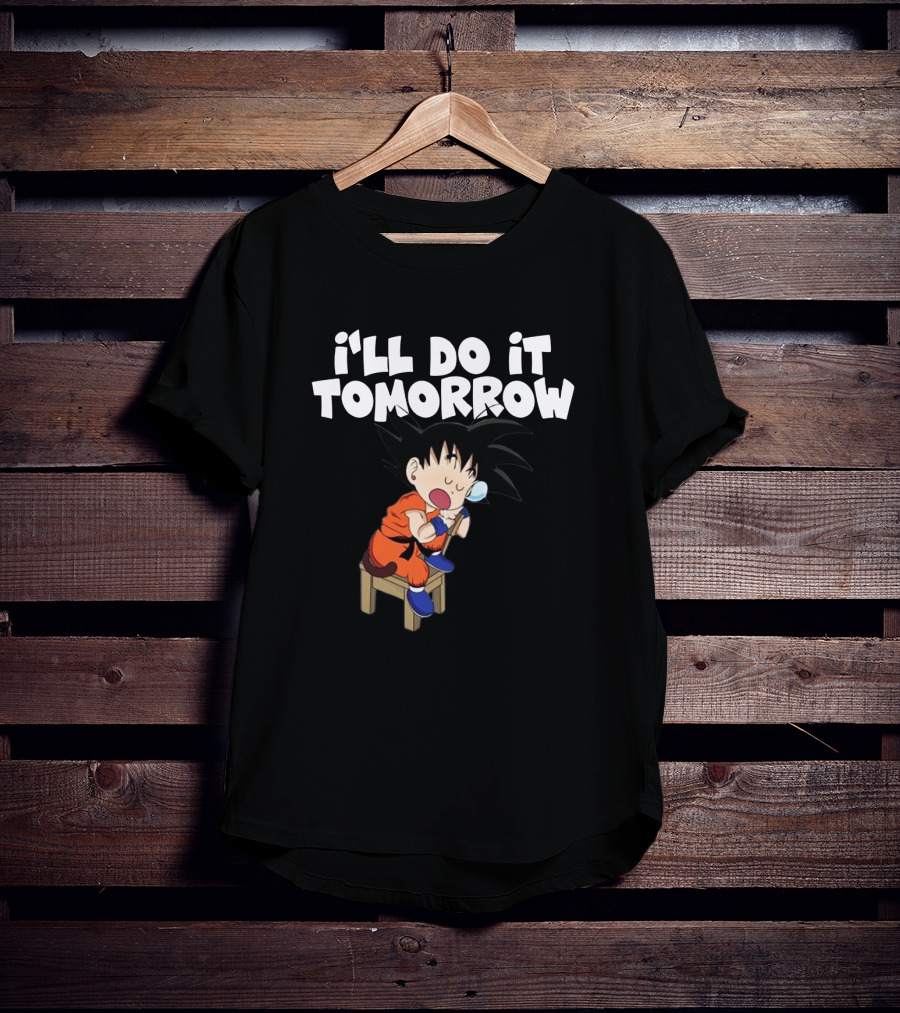 Goku I'll Do It Tomorrow Eating Ice Cream T-Shirt