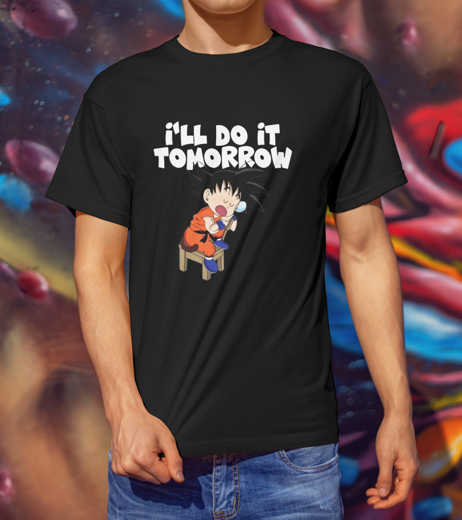 Goku I'll Do It Tomorrow Eating Ice Cream T-Shirt