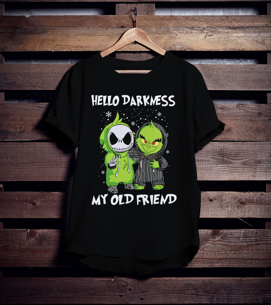 Hello Darkness My Old Friend Baby Jack And Grinch T-Shirt