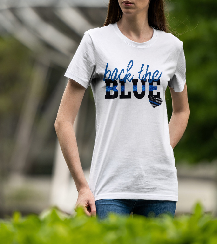 Back The Blue Thin Blue Line Heart T-Shirt