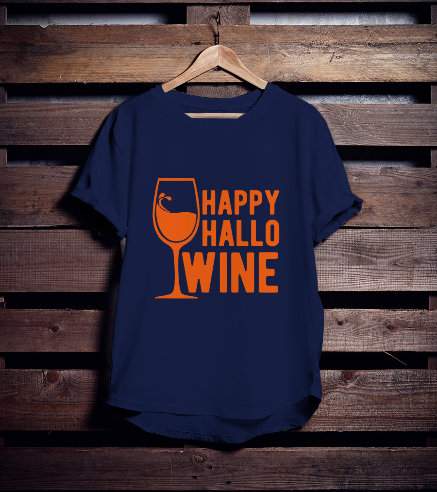 Happy HalloWine Wine Glass Halloween T-Shirt