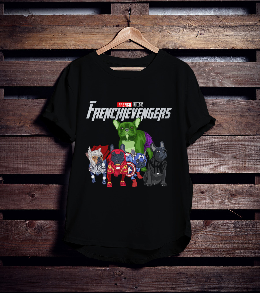 Marvel French Bulldog Frenchievengers Assemble Comic Heroes T-Shirt