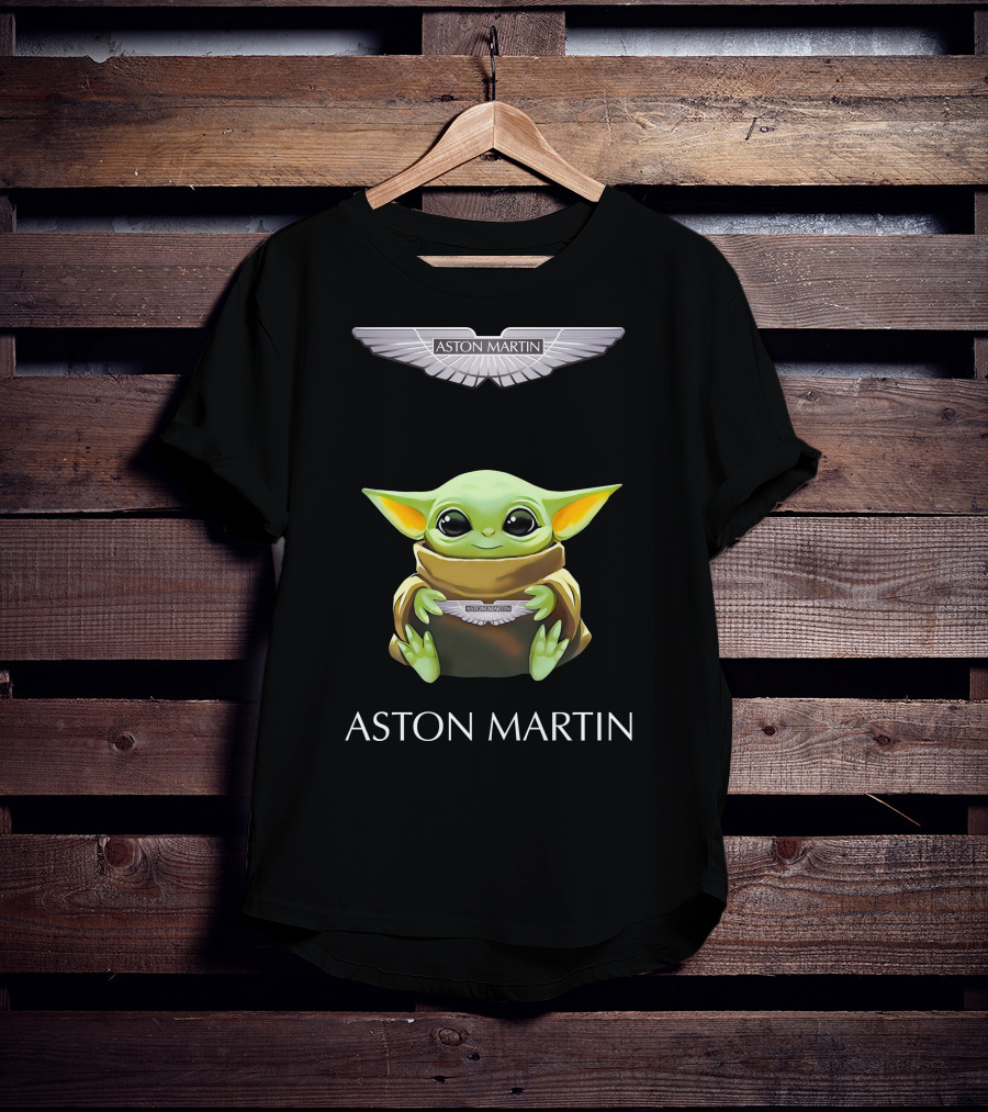 Star Wars Baby Yoda Hugging Aston Martin T-Shirt