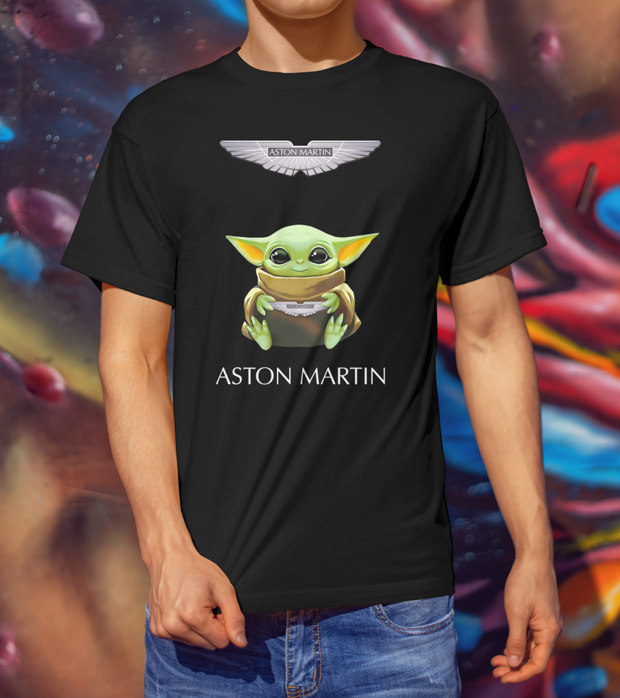 Star Wars Baby Yoda Hugging Aston Martin T-Shirt