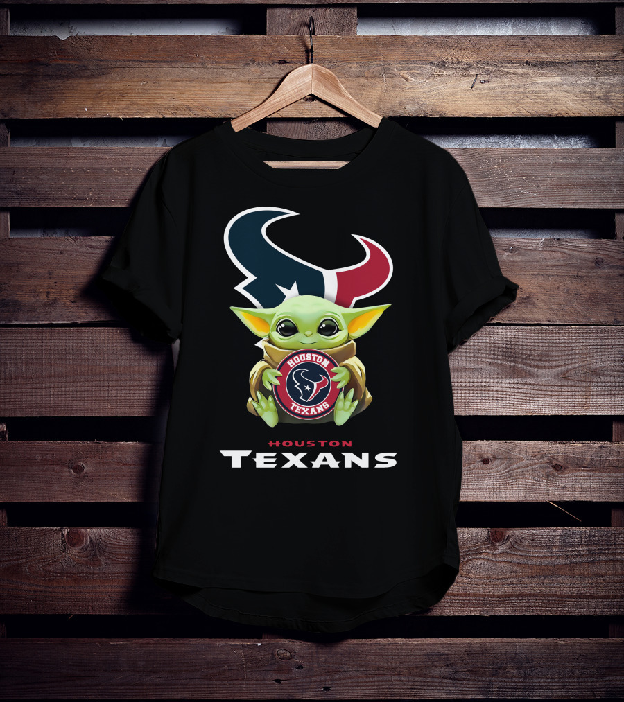 Star Wars Baby Yoda Houston Texans Hug T-Shirt