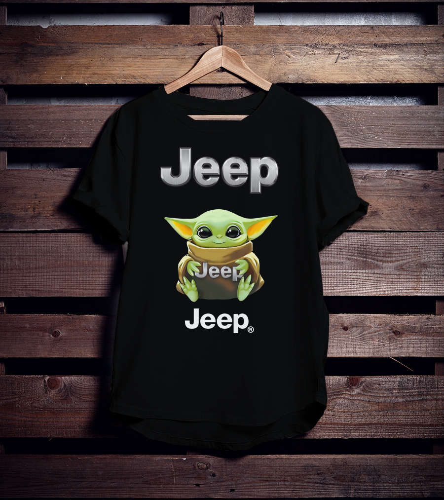 Star Wars Baby Yoda Jeep Hugging T-Shirt