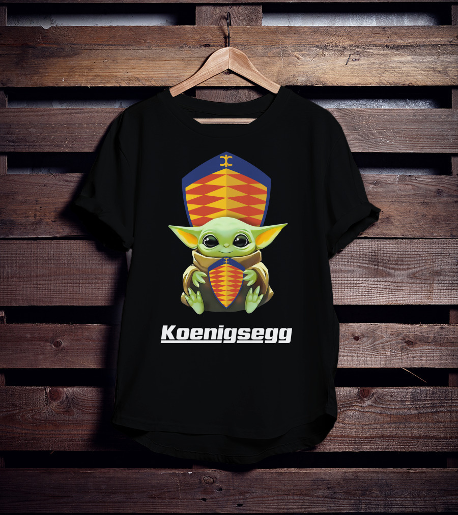 Star Wars Baby Yoda With Koenigsegg Shield Branding T-Shirt