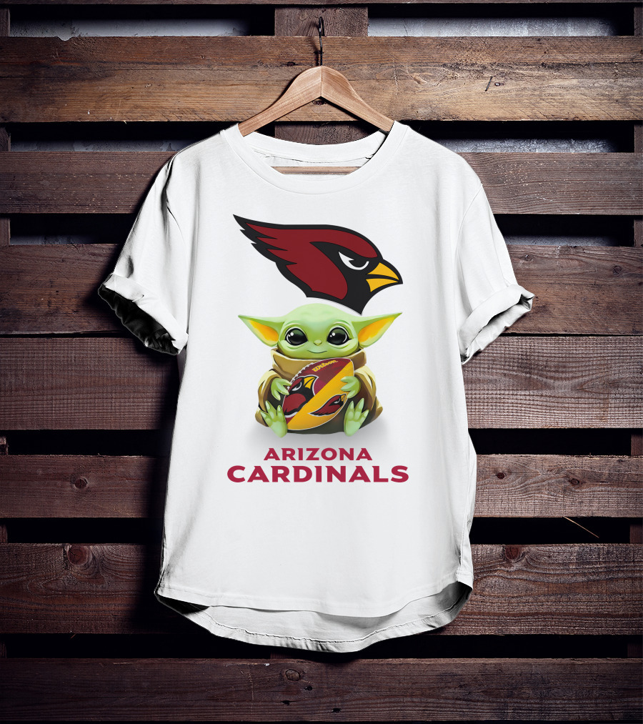 Baby Yoda Hug Arizona Cardinals Football T-Shirt