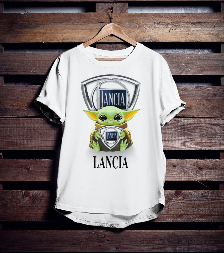 Lancia Baby Yoda Hug Emblem White T-Shirt