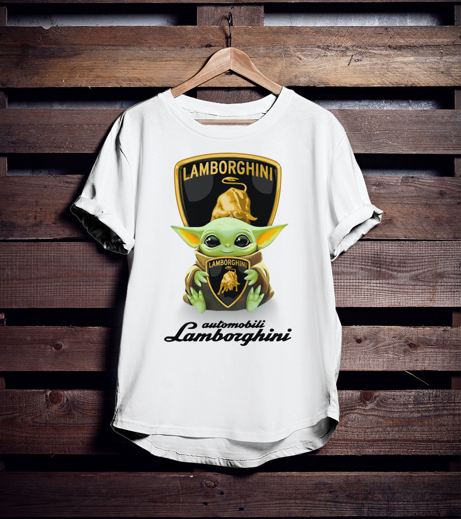 Star Wars Baby Yoda Hug Lamborghini Automobili T-Shirt