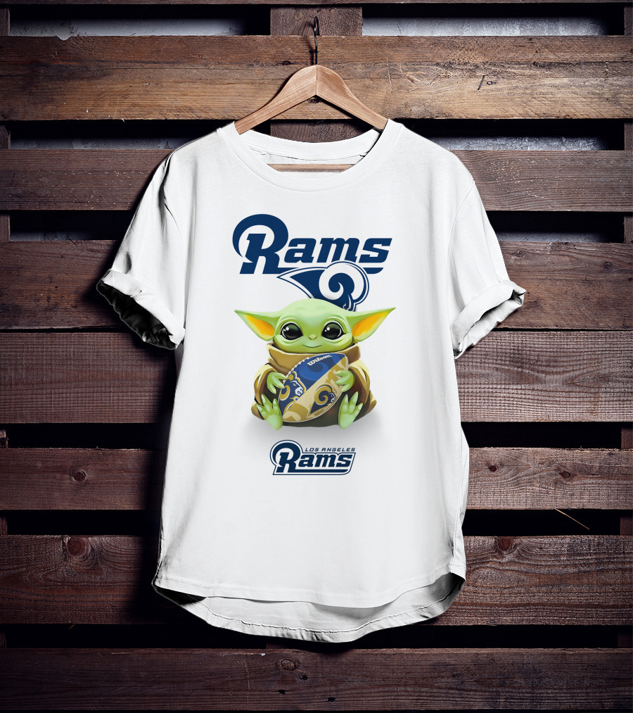 Rams Baby Yoda Hug Los Angeles Rams Football T-Shirt