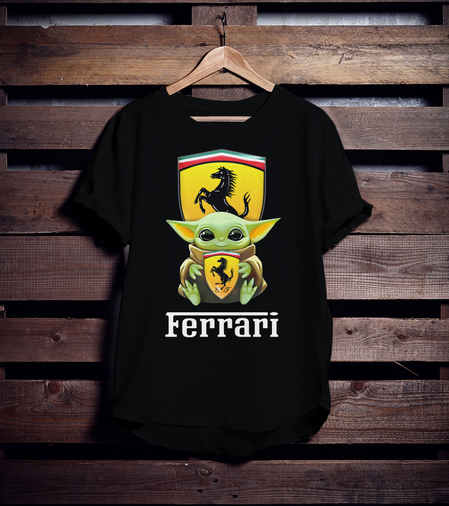 Ferrari Grogu Hug Black T-Shirt