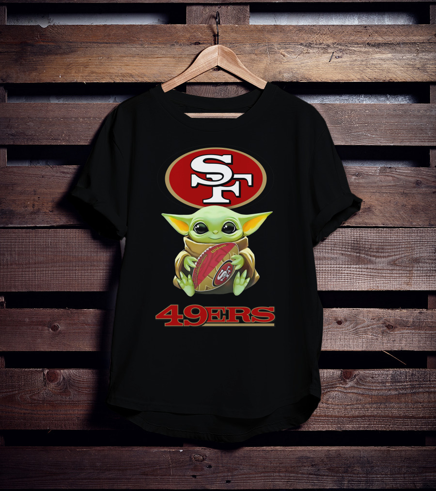 Grogu San Francisco 49ers Football Hug Tailgate T-Shirt