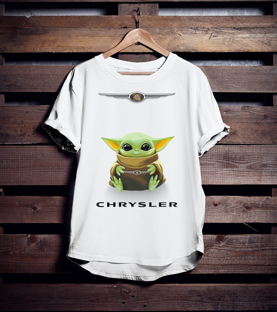 Grogu Chrysler Logo Hug White T-Shirt