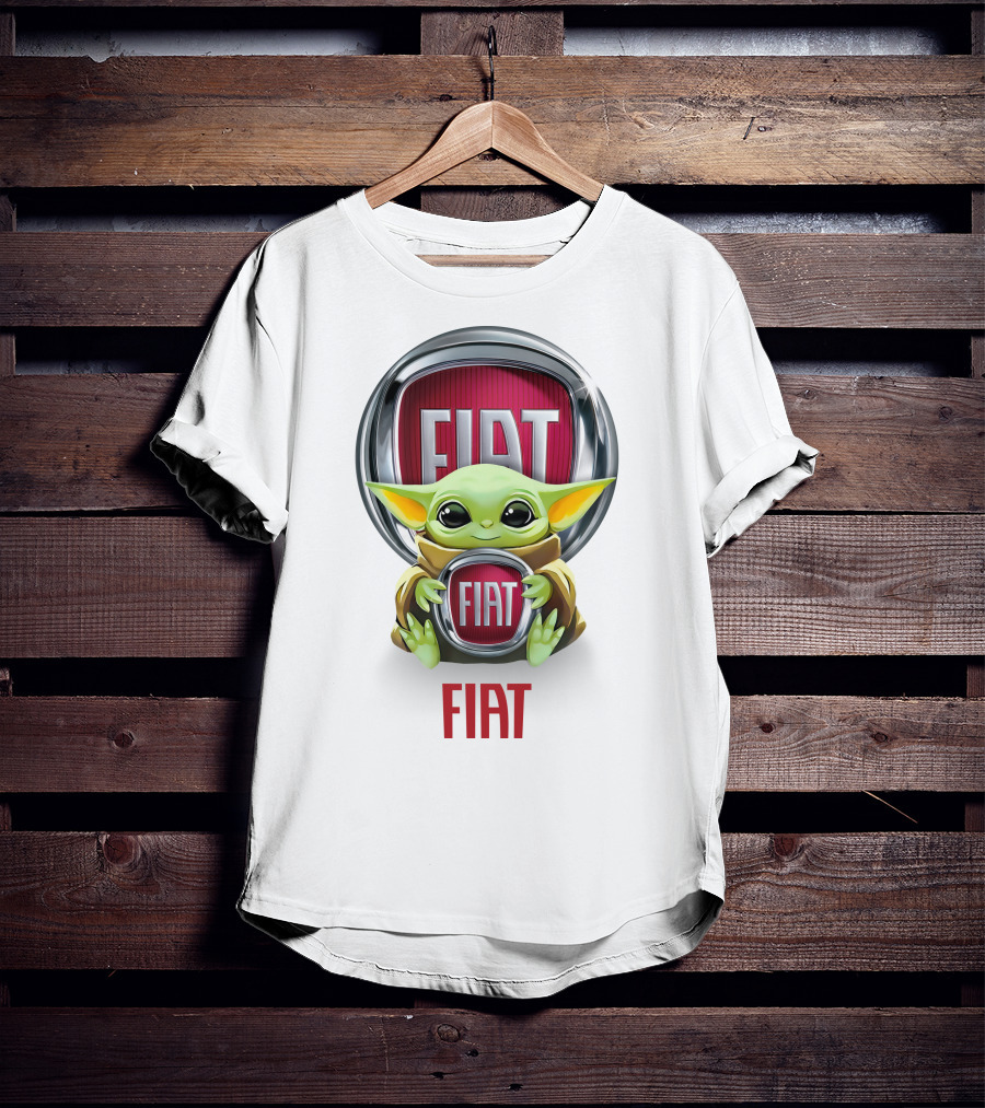 Grogu Hug Fiat Logo Display T-Shirt
