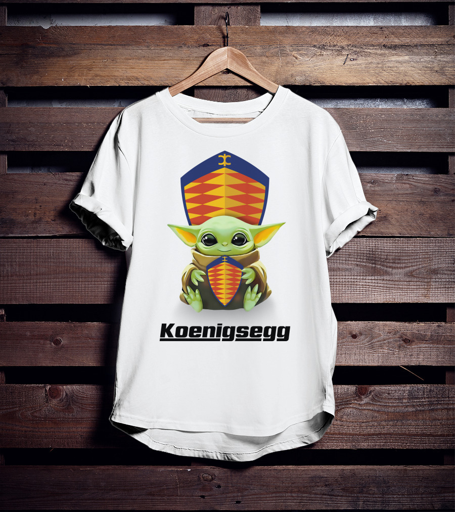 Grogu Holding Koenigsegg Shield Crest T-Shirt
