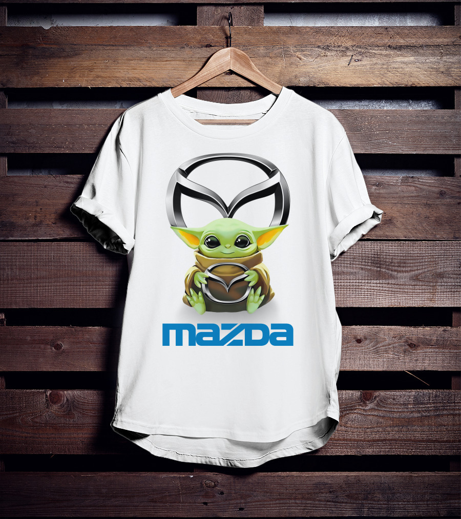 Grogu Hugging Mazda Logo Anime T-Shirt