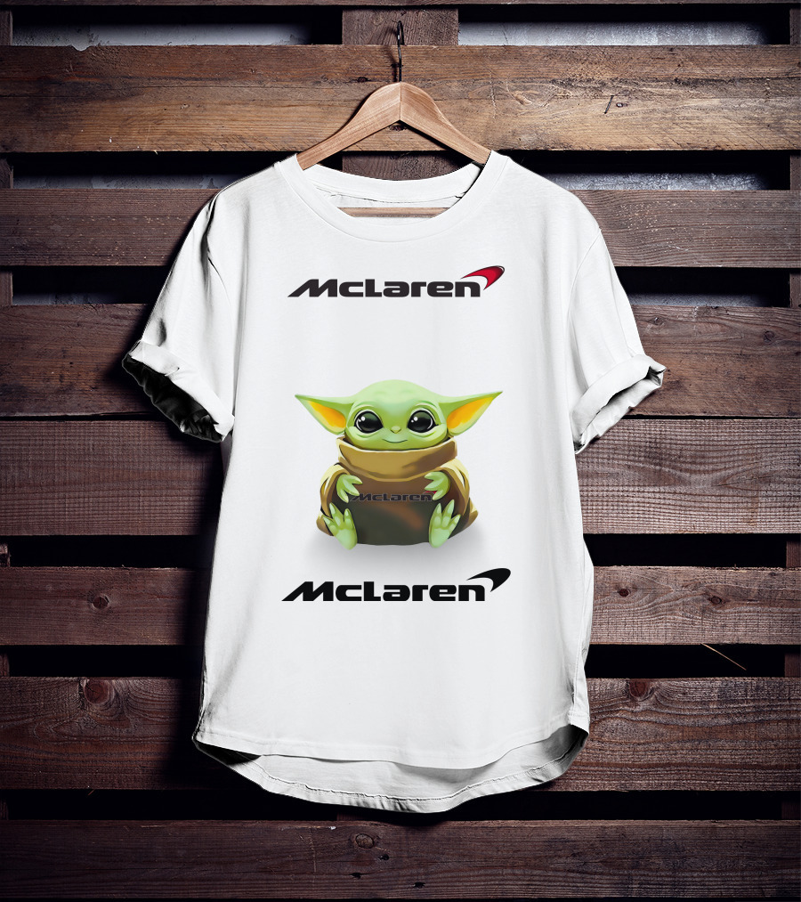 Grogu Hug McLaren Logo White T-Shirt