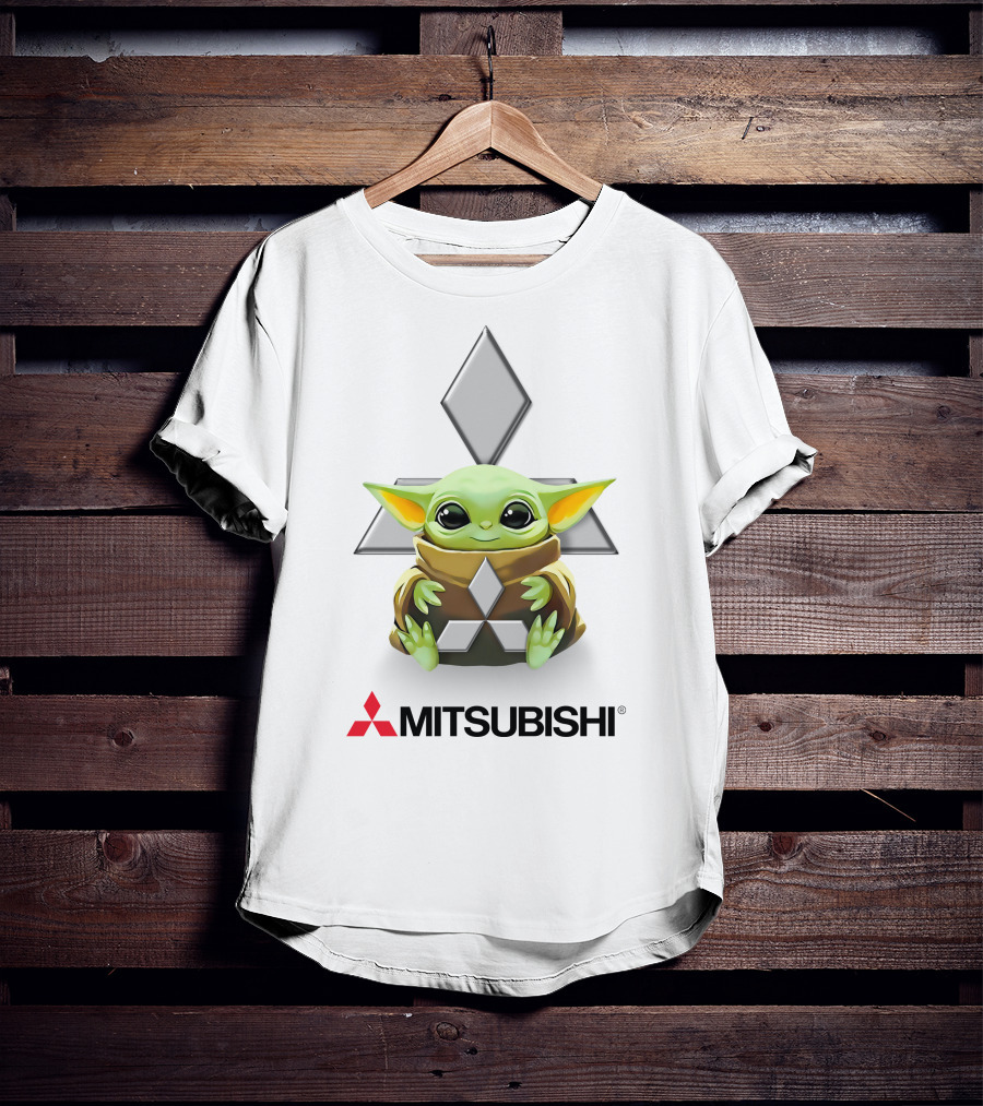 Grogu Hug Mitsubishi Iconic Crossover White T-Shirt