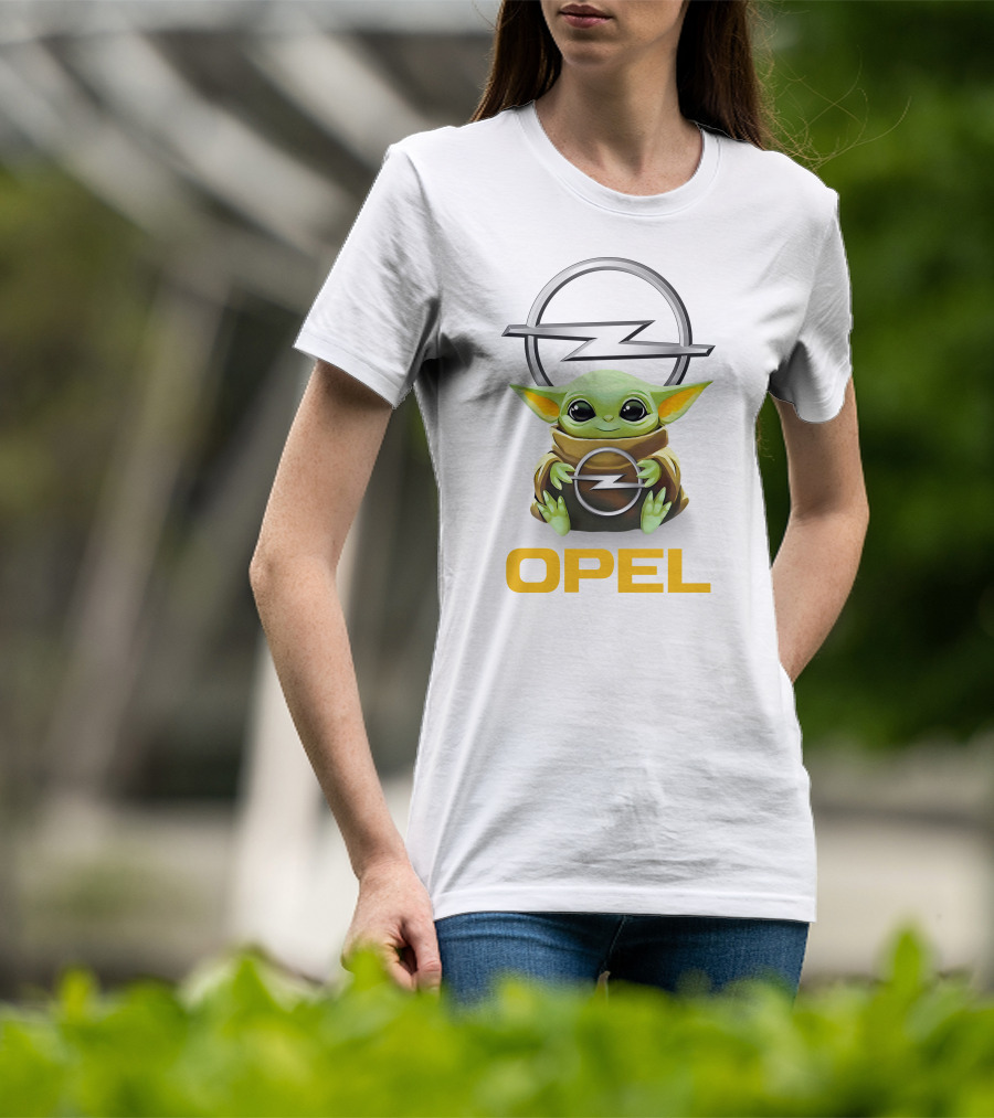 Grogu Hug Opel Logo White T-Shirt