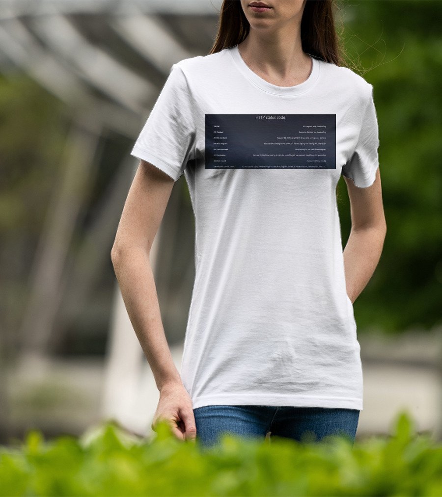 HTTP Status Code 200 OK 201 Created 204 No Content 400 Bad Request 401 Unauthorized 403 Forbidden 404 Not Found 500 Internal Server Error T-Shirt