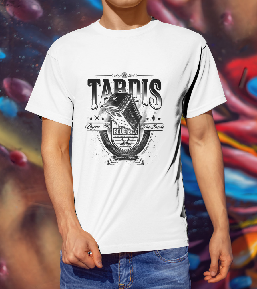 Tardis Time Lord Bigger On The Inside Blue Box Courage Of Gallifrey T-Shirt
