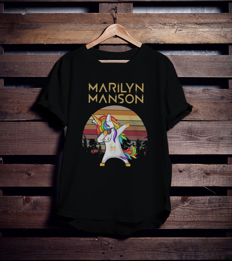 Marilyn Manson Unicorn Dabbing Retro T-Shirt