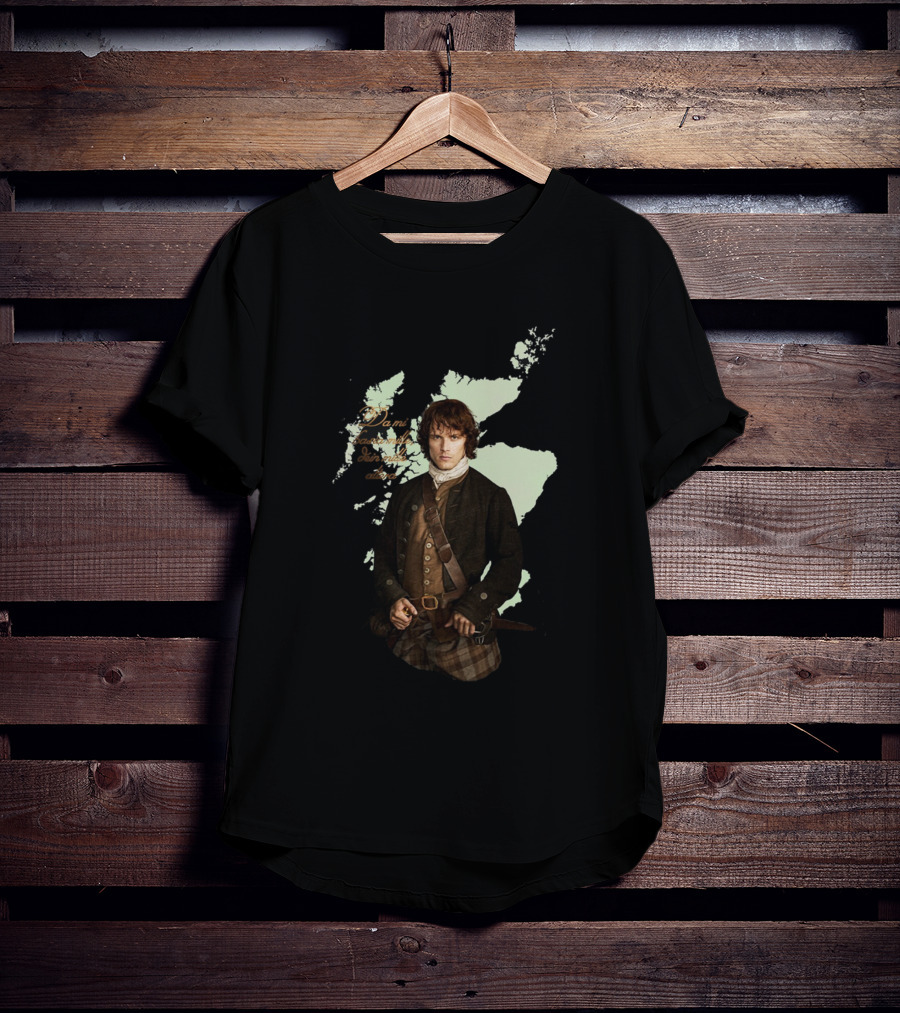 Jamie Fraser Edition Outlander Map Background T-Shirt