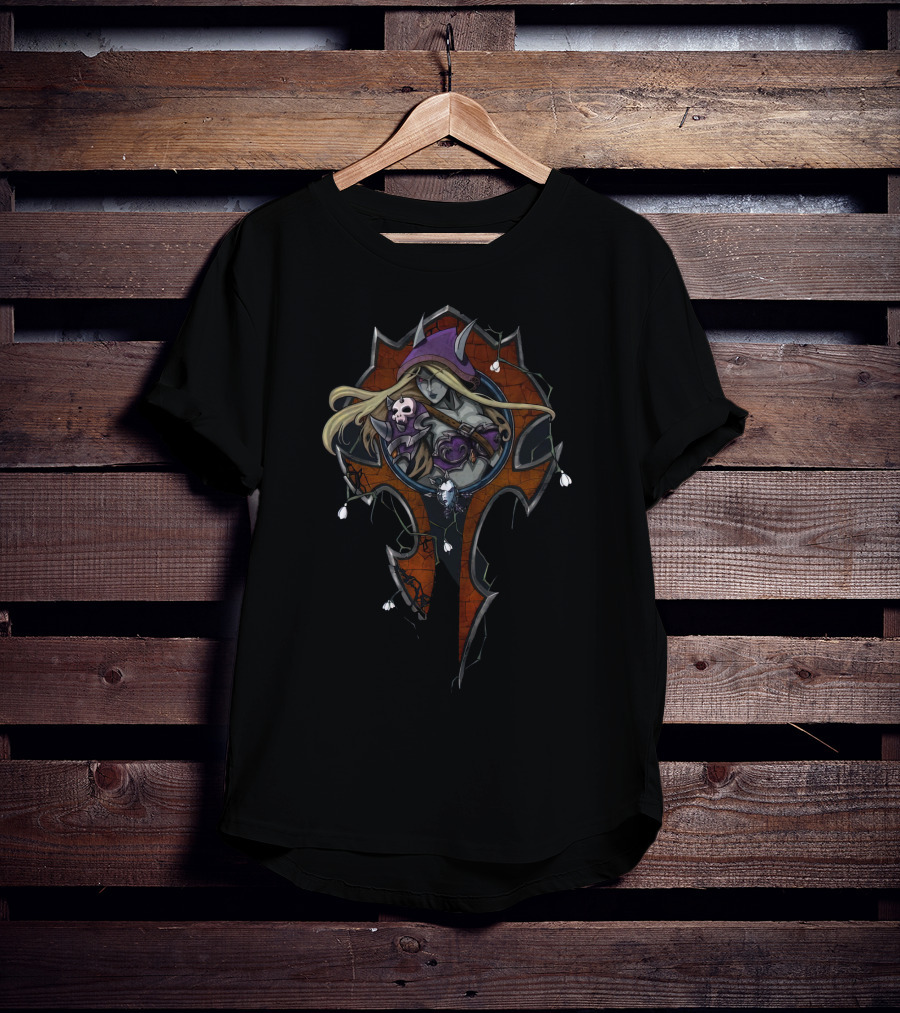 Banshee Edition Sylvanas Skull Icon Floral Elements T-Shirt