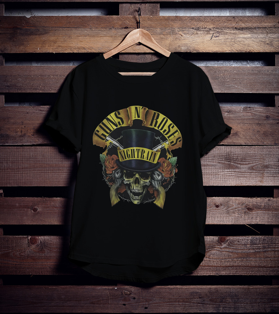 Guns N' Roses Nightrain Skull Roses Top Hat T-Shirt