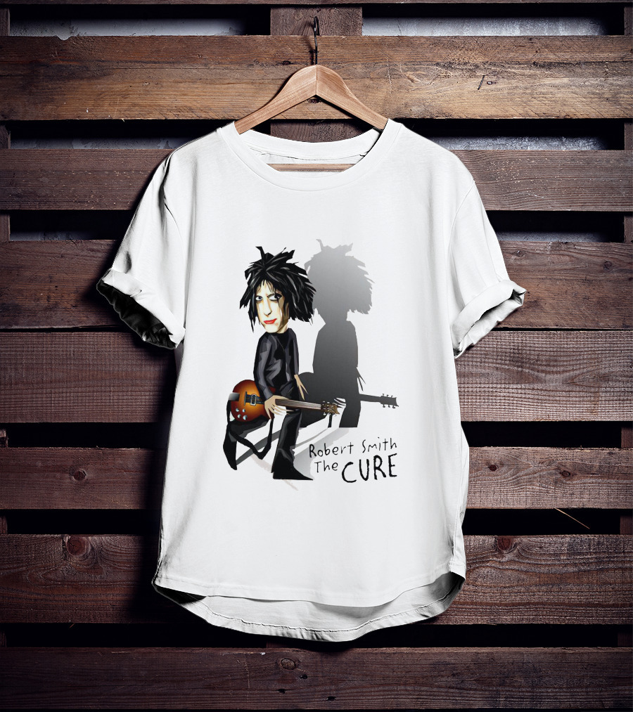Robert Smith The Cure Guitar Cartoon T-Shirt