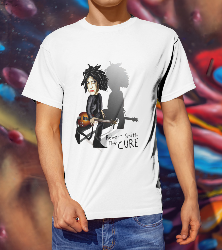 Robert Smith The Cure Guitar Cartoon T-Shirt