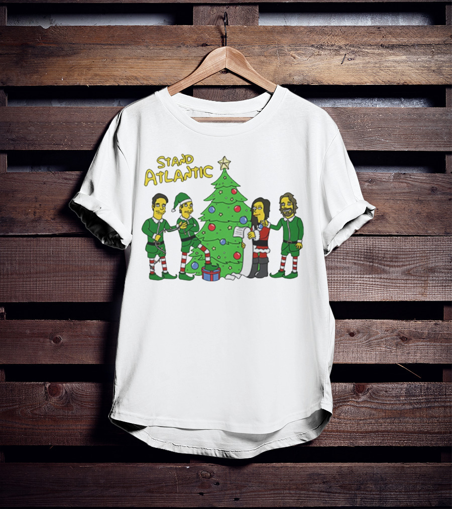 STAND ATLANTIC Christmas Tree And Cartoon Characters T-Shirt
