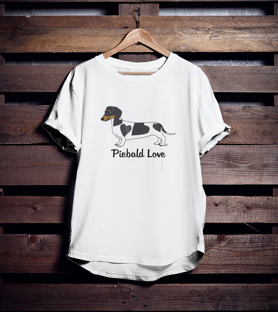 Piebald Love Dachshund With Heart T-Shirt